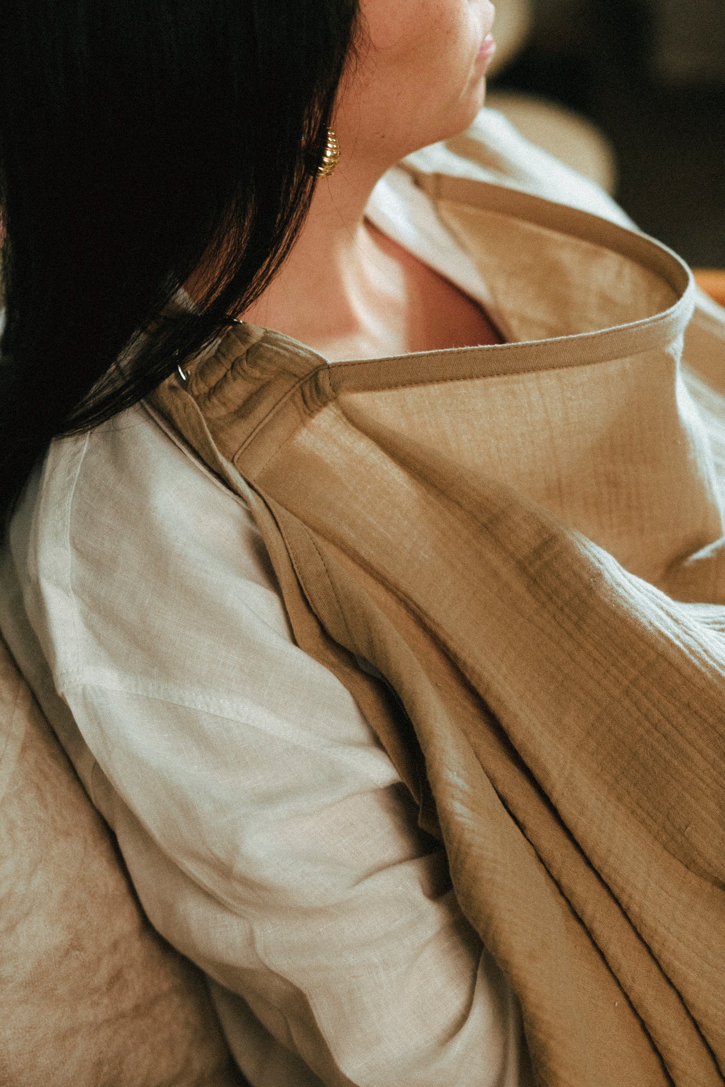 3 In 1 Nursing Cover Beige Olive 120x100 CM