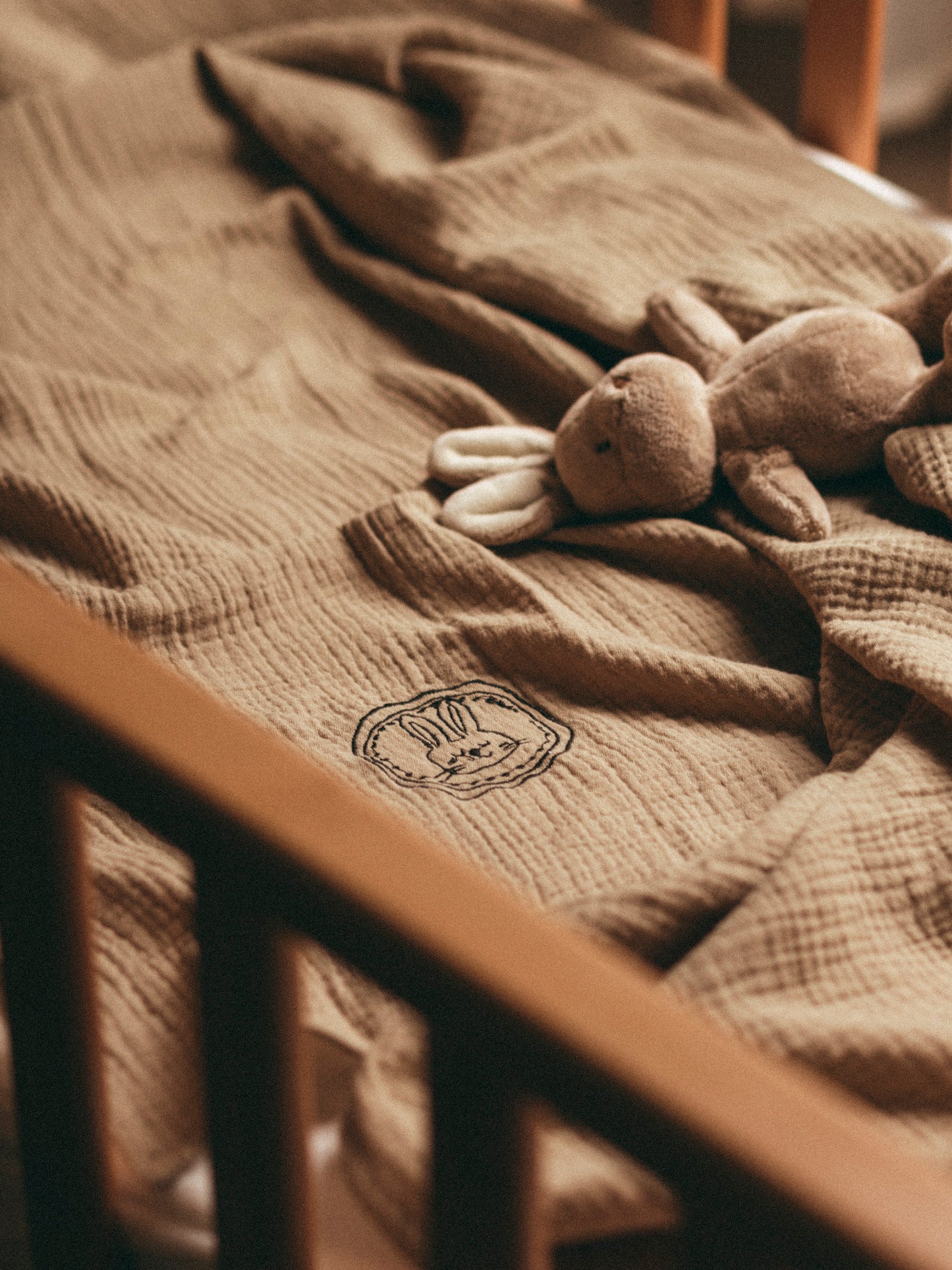 Soft Baby Blanket Beige Olive 120x120 CM