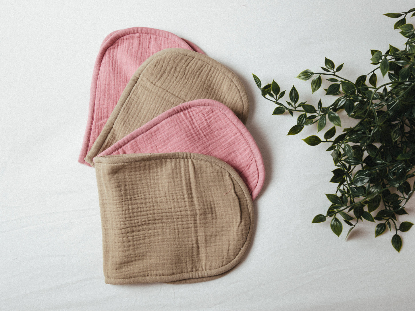 Dual Layer Burp Cloth Blush Pink - Soft, Absorbent, Perfect for Drool and Spit-Up Protection (Sold per Piece)