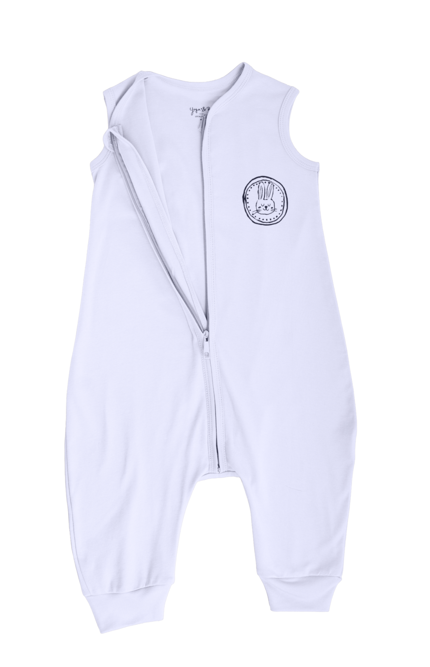 Bunny Sleep Suit with legs in Seafoam White - Ages 1-2