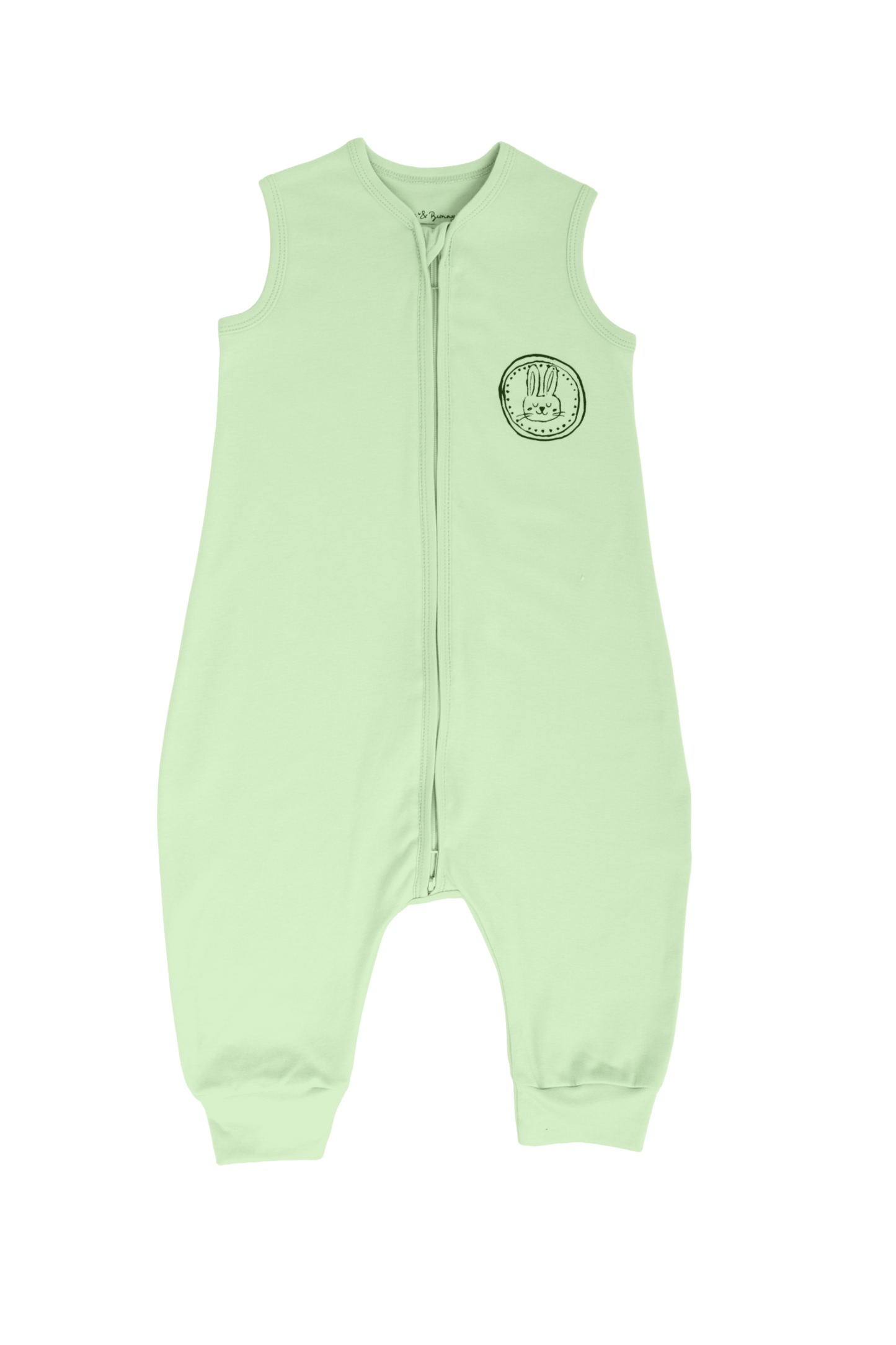 Bunny Sleep Suit with legs in Mint Green- Ages 1-2