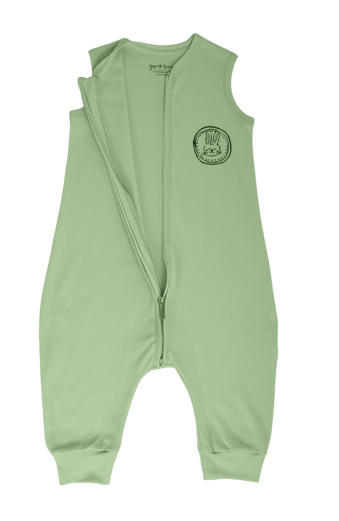 Bunny Sleep Suit with legs in Olive Green- Ages 1-2