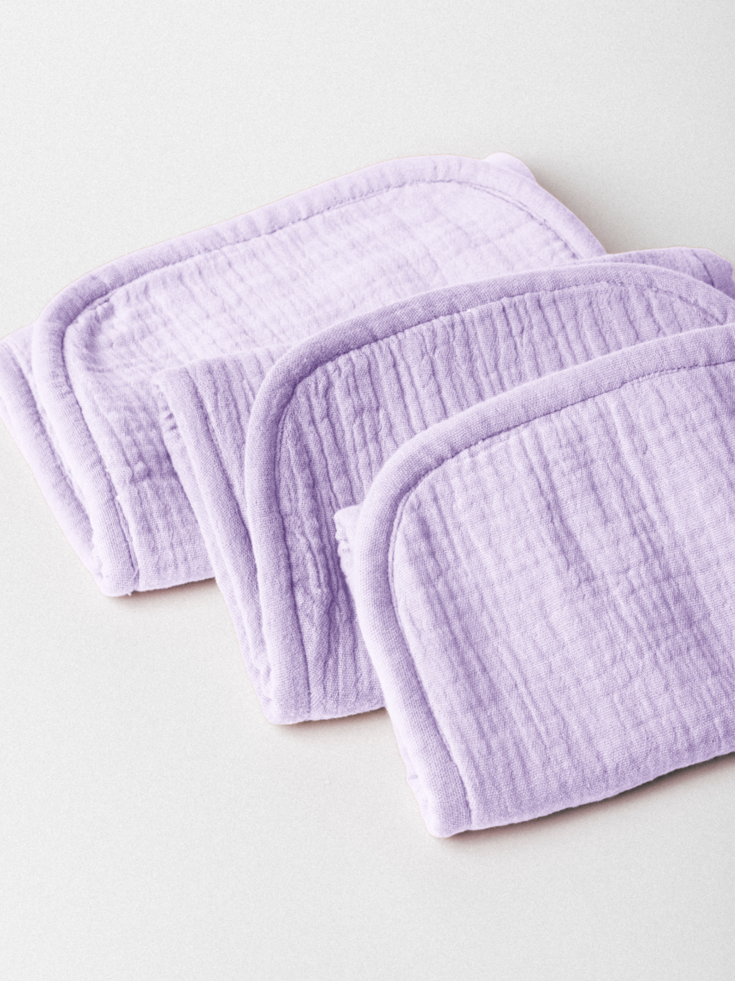 Dual Layer Burp Cloth Pastel Purple - Soft, Absorbent, Perfect for Drool and Spit-Up Protection (Sold per Piece)
