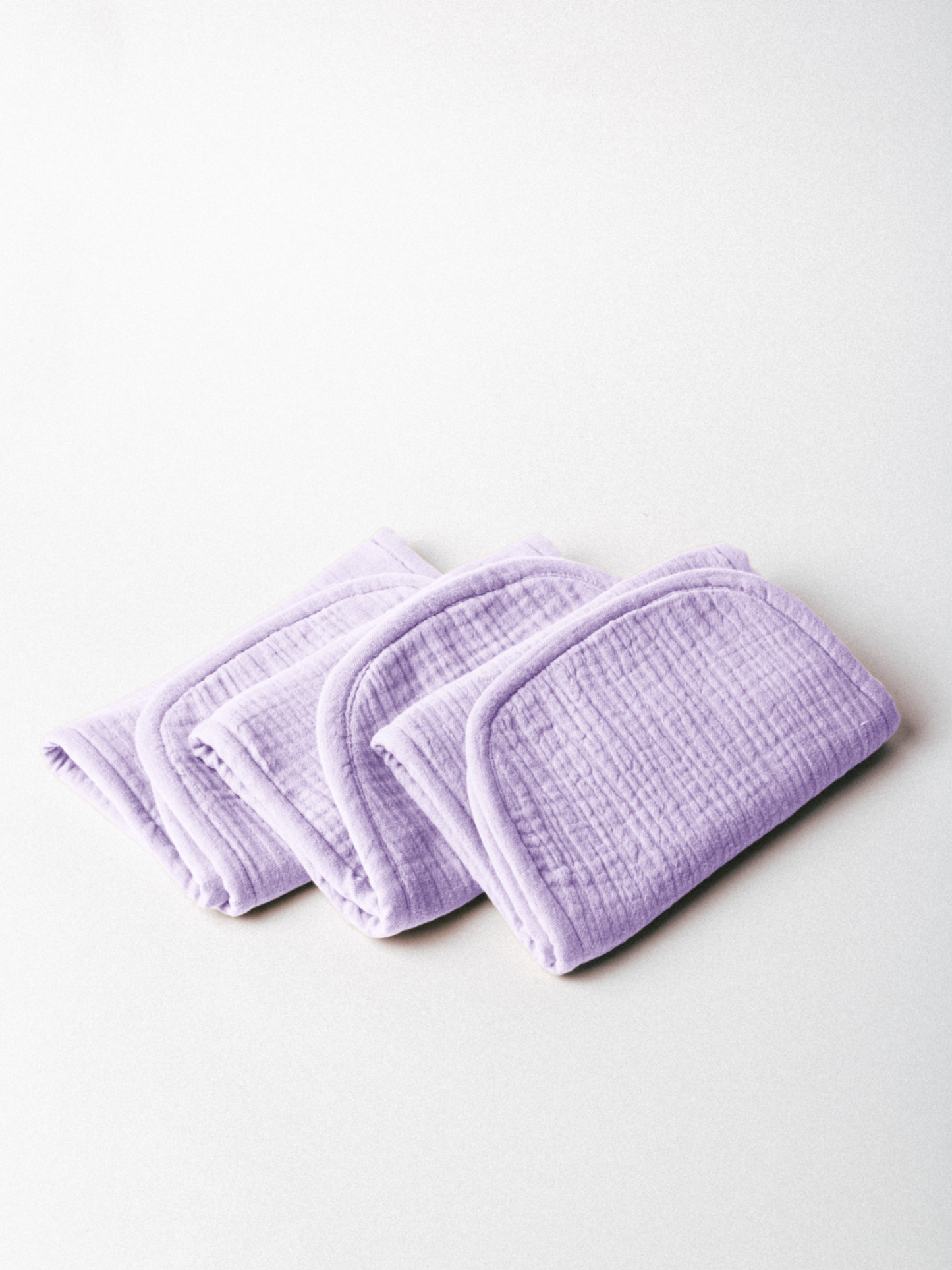 Dual Layer Burp Cloth Pastel Purple - Soft, Absorbent, Perfect for Drool and Spit-Up Protection (Sold per Piece)