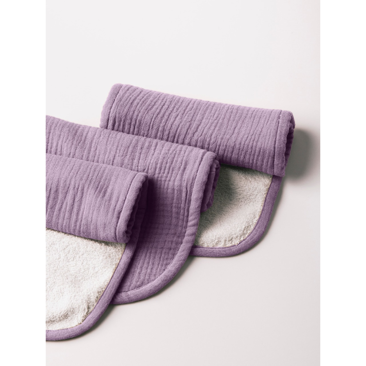 Dual Layer Burp Cloth Purple - Soft, Absorbent, Perfect for Drool and Spit-Up Protection (Sold per Piece)
