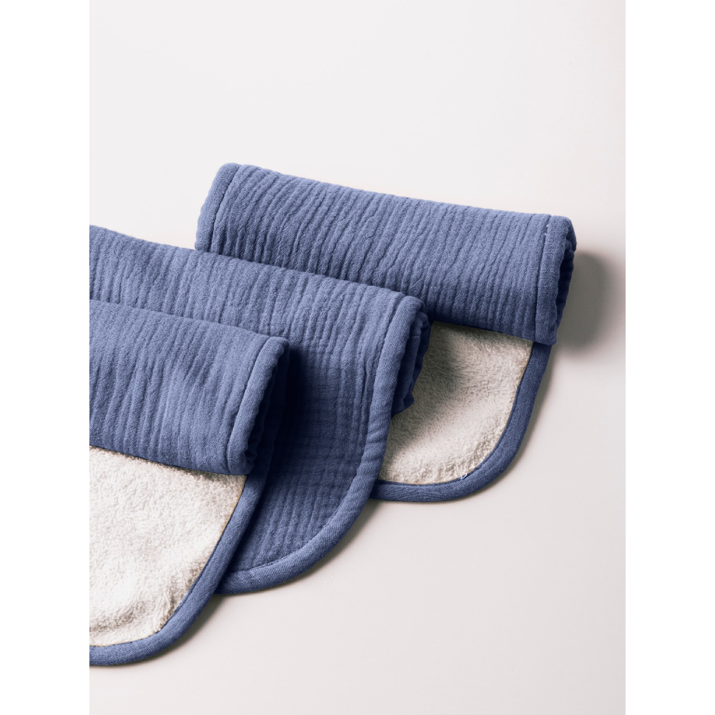 Dual Layer Burp Cloth Rock Blue - Soft, Absorbent, Perfect for Drool and Spit-Up Protection (Sold per Piece)