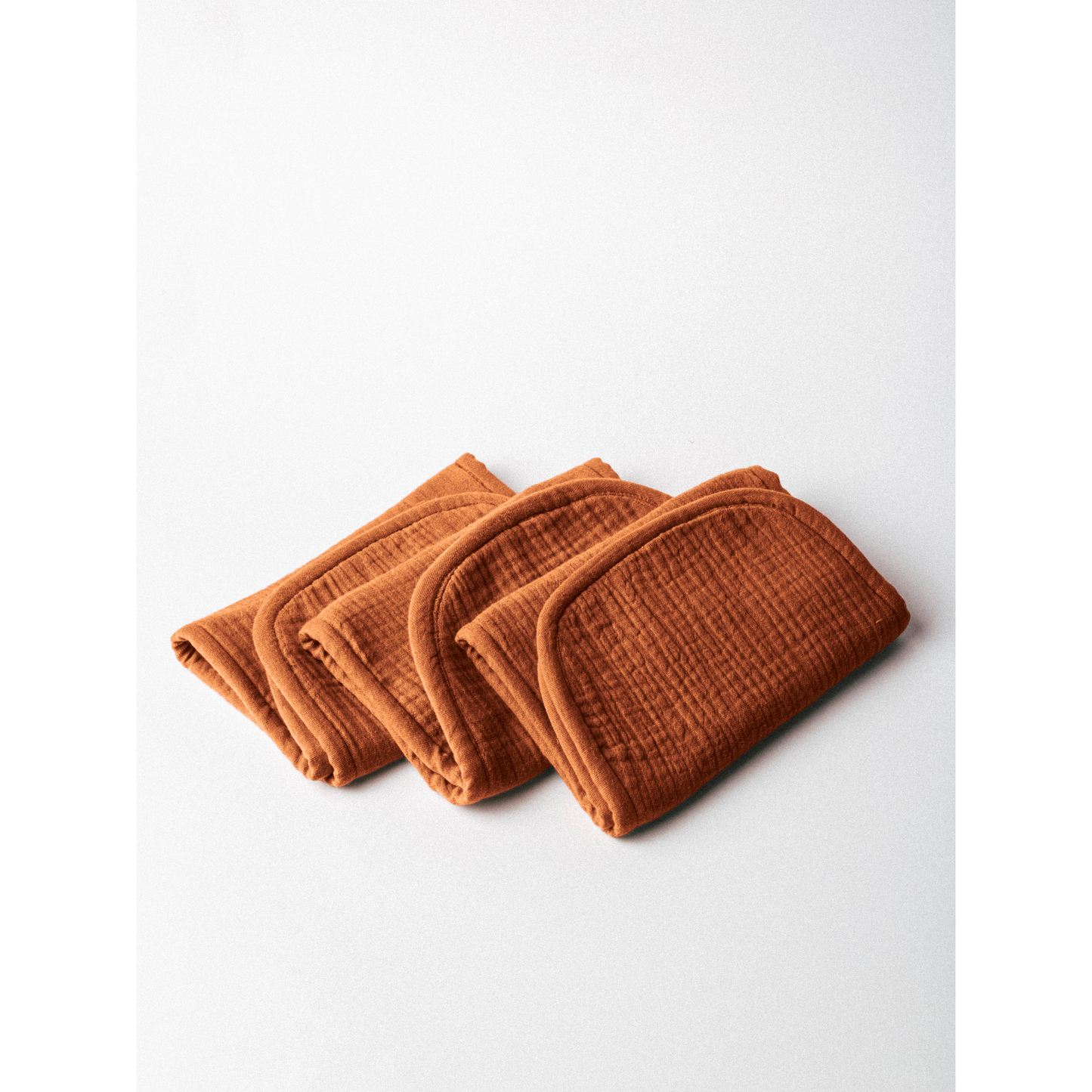 Dual Layer Burp Cloth Burnt Orange - Soft, Absorbent, Perfect for Drool and Spit-Up Protection (Sold per Piece)