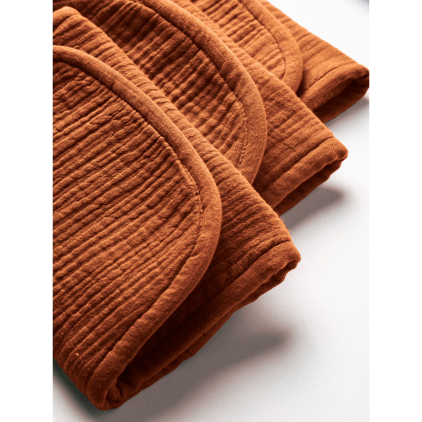 Dual Layer Burp Cloth Burnt Orange - Soft, Absorbent, Perfect for Drool and Spit-Up Protection (Sold per Piece)