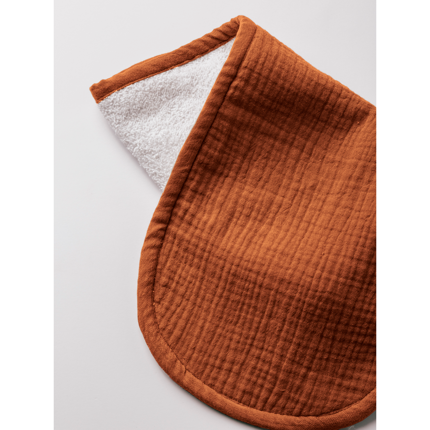 Dual Layer Burp Cloth Burnt Orange - Soft, Absorbent, Perfect for Drool and Spit-Up Protection (Sold per Piece)