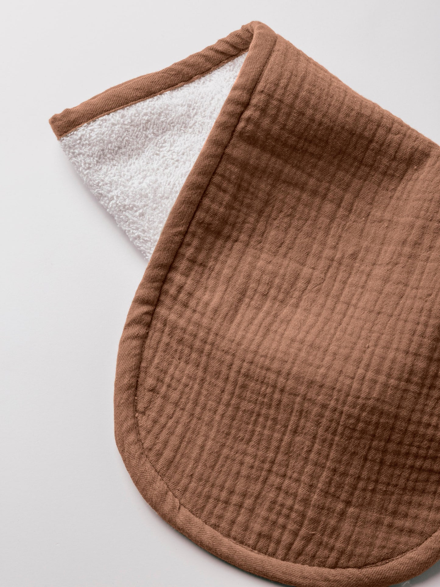 Dual Layer Burp Cloth Ash Brown - Soft, Absorbent, Perfect for Drool and Spit-Up Protection (Sold per Piece)