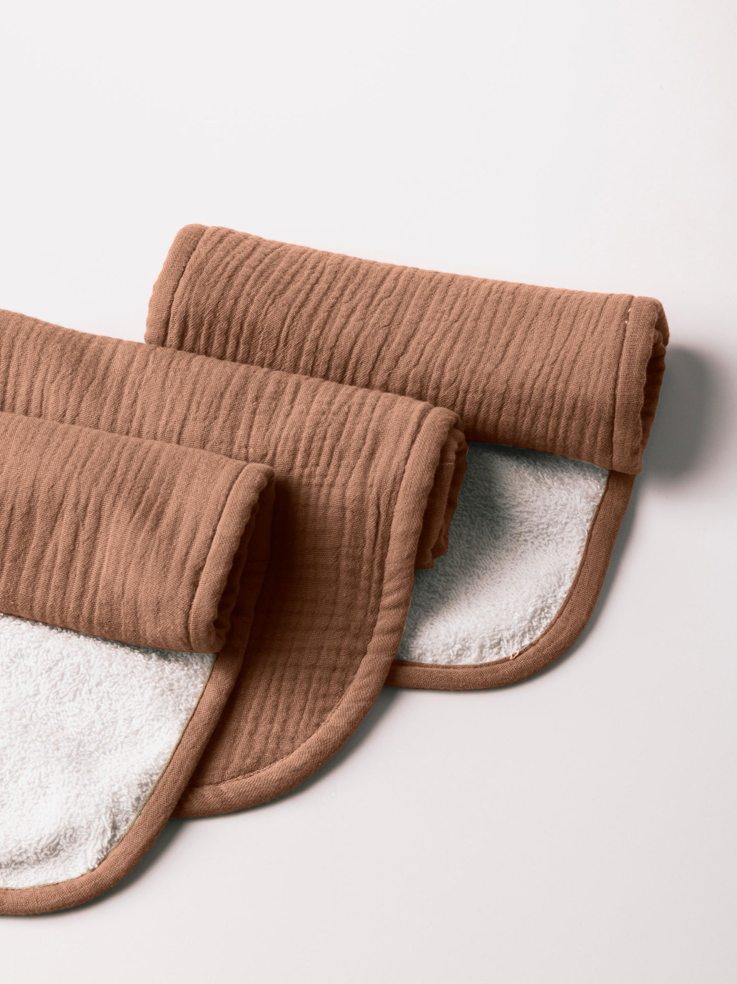 Dual Layer Burp Cloth Ash Brown - Soft, Absorbent, Perfect for Drool and Spit-Up Protection (Sold per Piece)