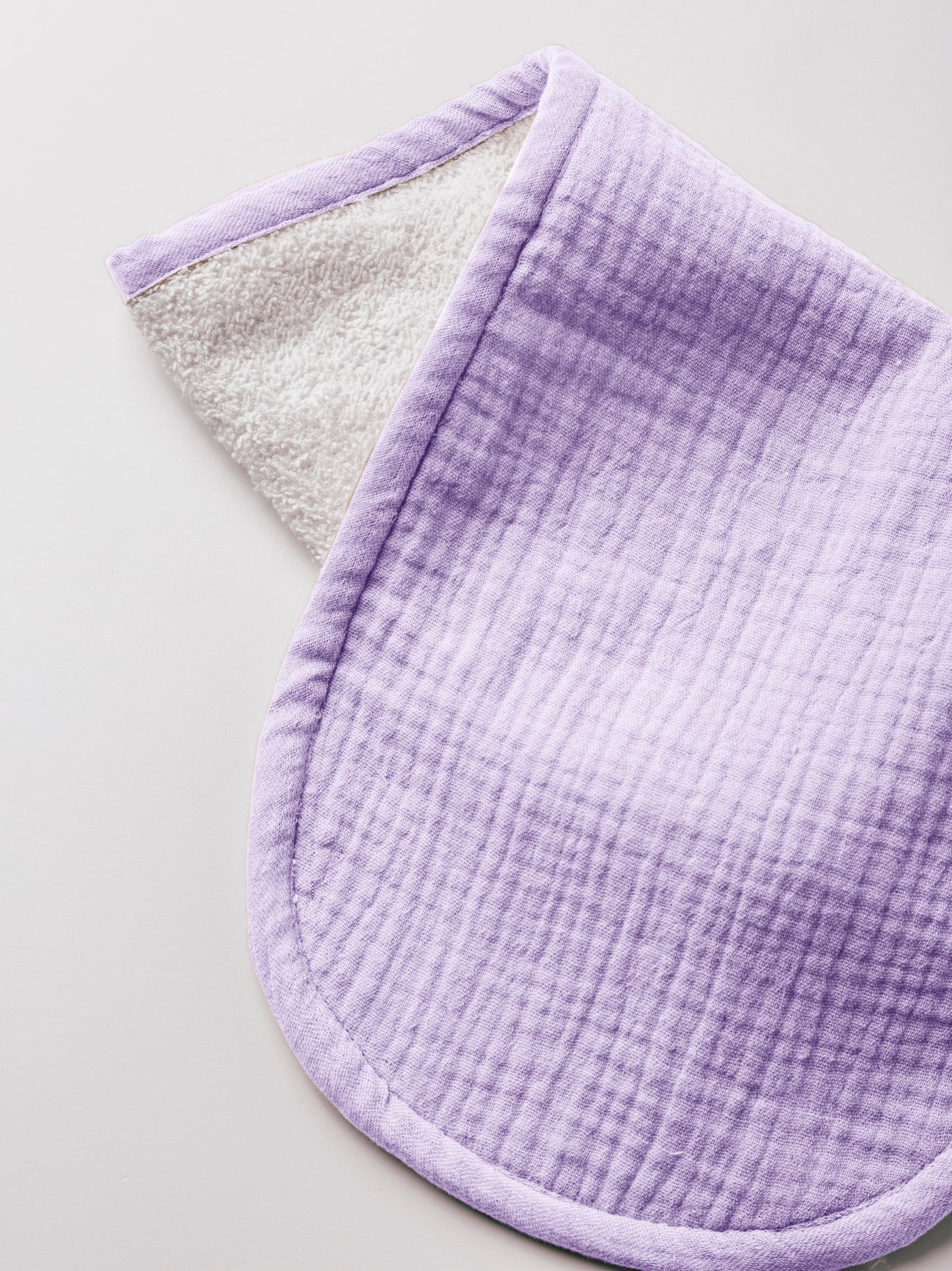 Dual Layer Burp Cloth Pastel Purple - Soft, Absorbent, Perfect for Drool and Spit-Up Protection (Sold per Piece)