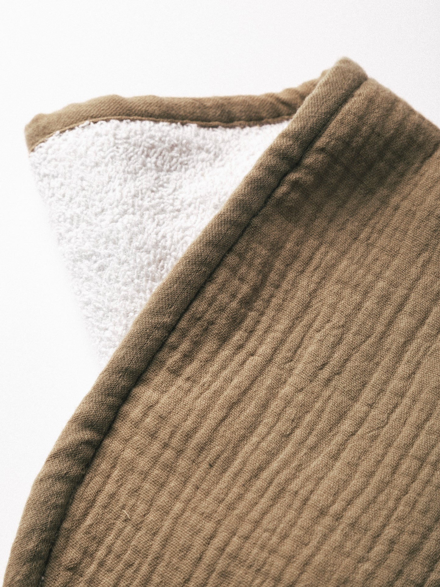 Dual Layer Burp Cloth Beige Olive - Soft, Absorbent, Perfect for Drool and Spit-Up Protection (Sold per Piece)