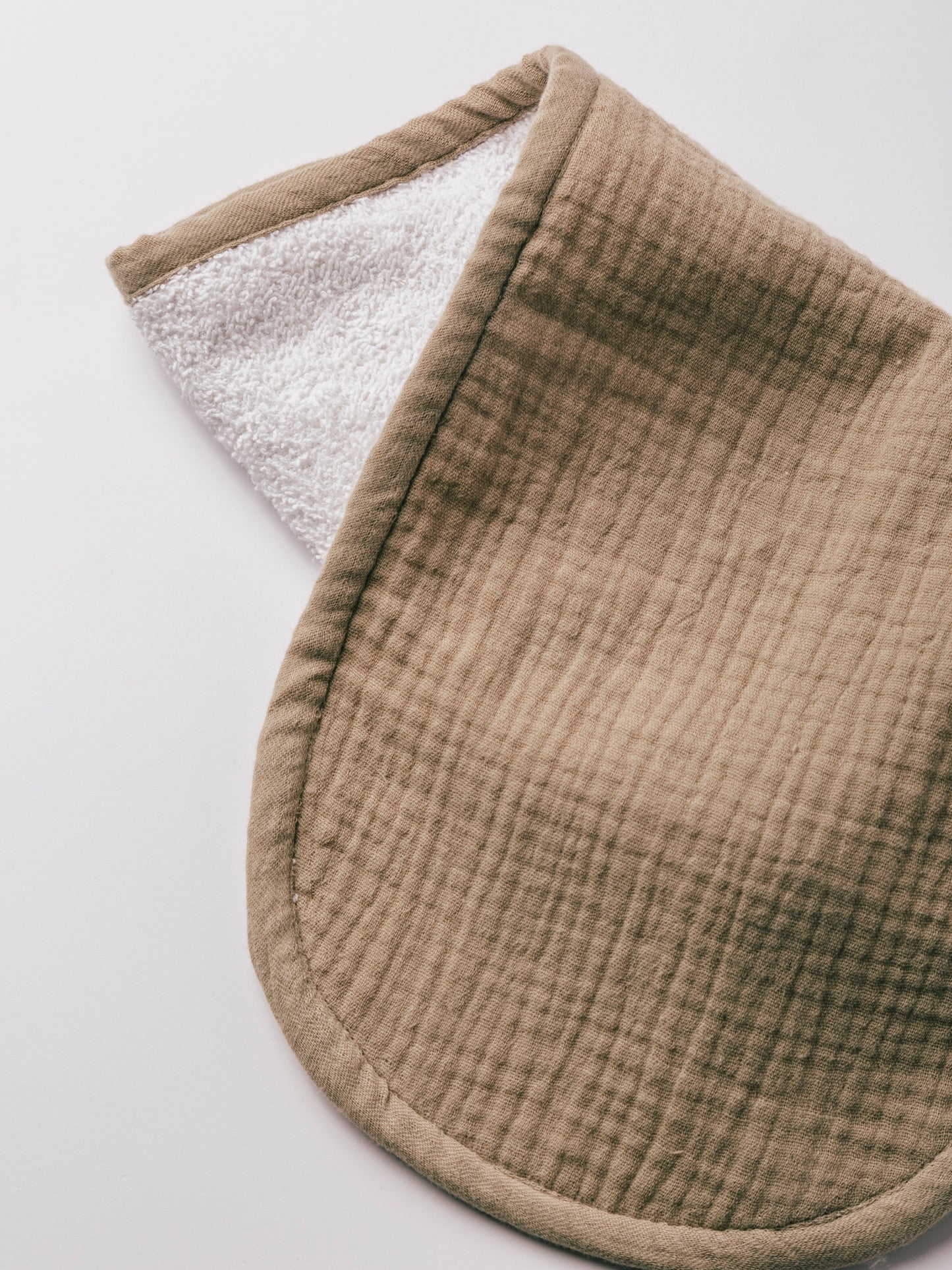 Dual Layer Burp Cloth Beige Olive - Soft, Absorbent, Perfect for Drool and Spit-Up Protection (Sold per Piece)