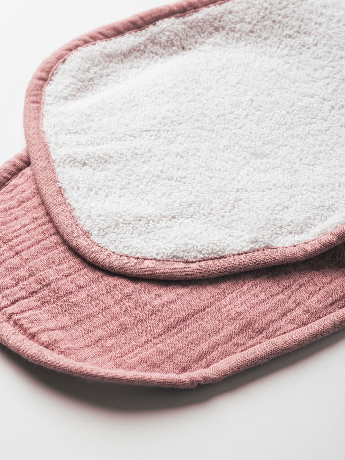 Dual Layer Burp Cloth Blush Pink - Soft, Absorbent, Perfect for Drool and Spit-Up Protection (Sold per Piece)