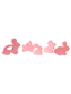 5 Piece Wooden Mini Bunnies Toy Pink