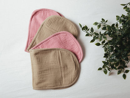 Dual Layer Burp Cloth Blush Pink - Soft, Absorbent, Perfect for Drool and Spit-Up Protection (Sold per Piece)