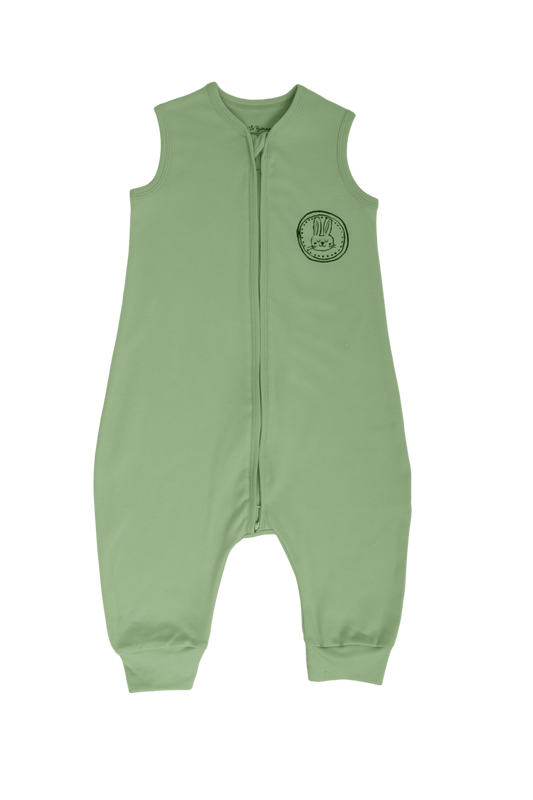 Bunny Sleep Suit with legs in Olive Green- Ages 1-2