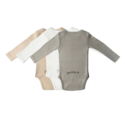 3-Pack Ultra Soft Long Sleeve Bodysuit Multi Color