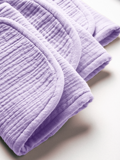Dual Layer Burp Cloth Pastel Purple - Soft, Absorbent, Perfect for Drool and Spit-Up Protection (Sold per Piece)