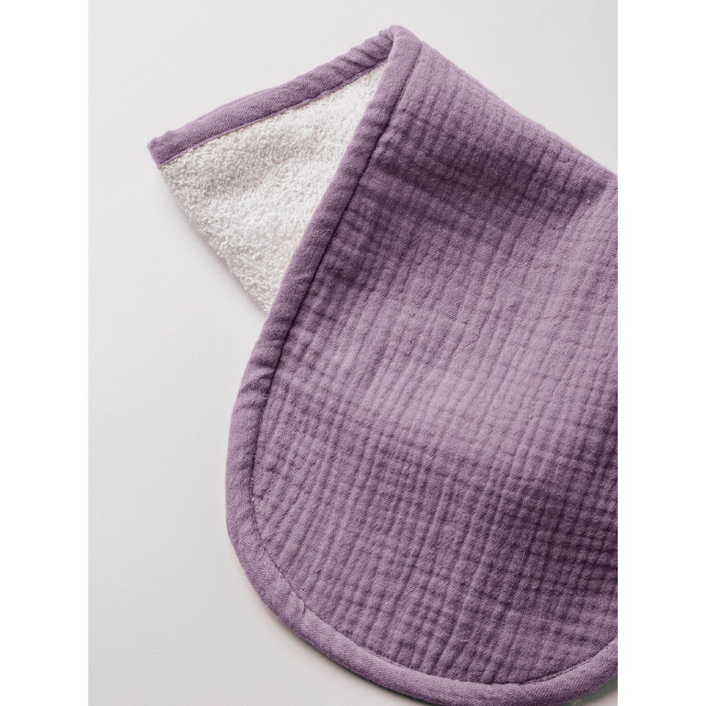Dual Layer Burp Cloth Purple - Soft, Absorbent, Perfect for Drool and Spit-Up Protection (Sold per Piece)