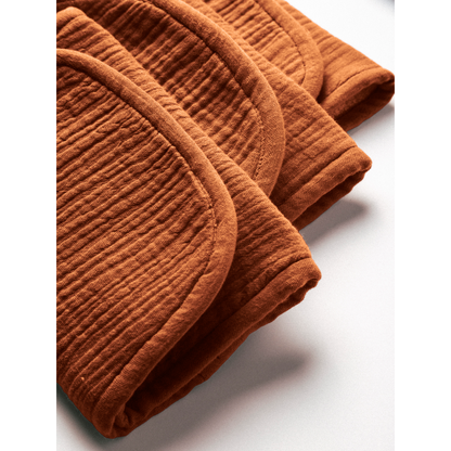 Dual Layer Burp Cloth Burnt Orange - Soft, Absorbent, Perfect for Drool and Spit-Up Protection (Sold per Piece)