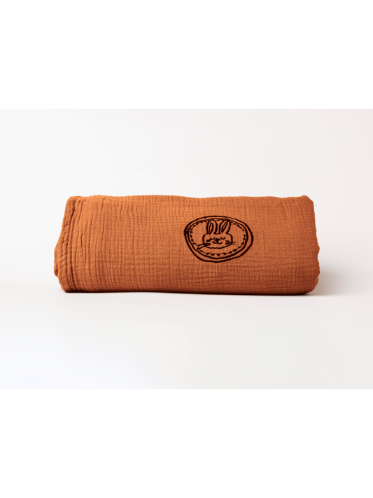 Soft Baby Blanket Burnt Orange 120x120 CM