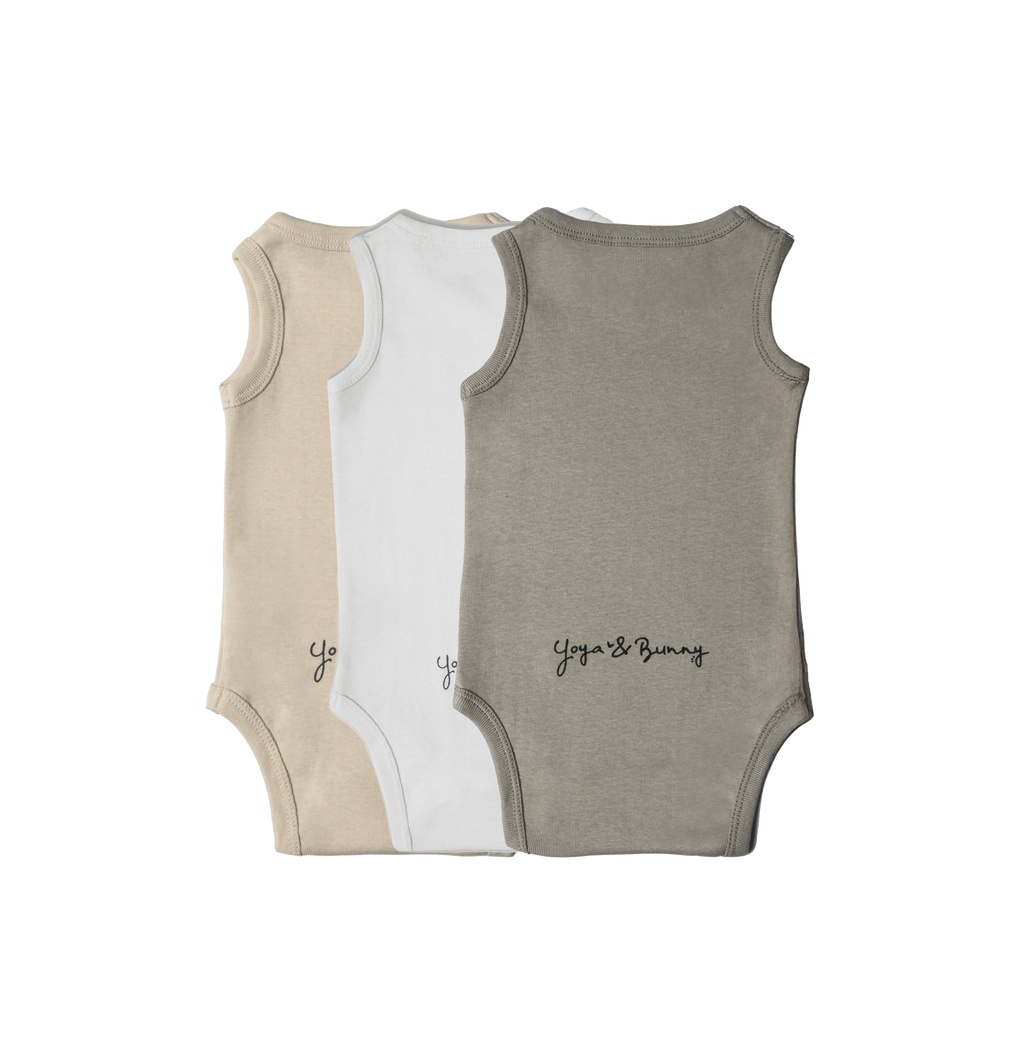 3-Pack Ultra Soft Sleeveless Bodysuit Multi Color