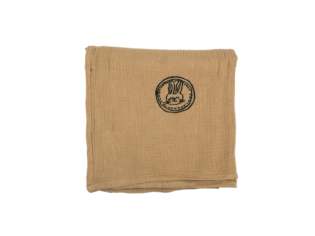 بطانية أطفال ناعمة بلون بني فاتح 120×120 سم