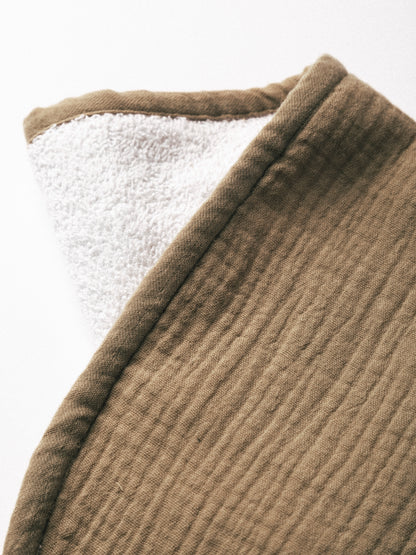 Dual Layer Burp Cloth Beige Olive - Soft, Absorbent, Perfect for Drool and Spit-Up Protection (Sold per Piece)