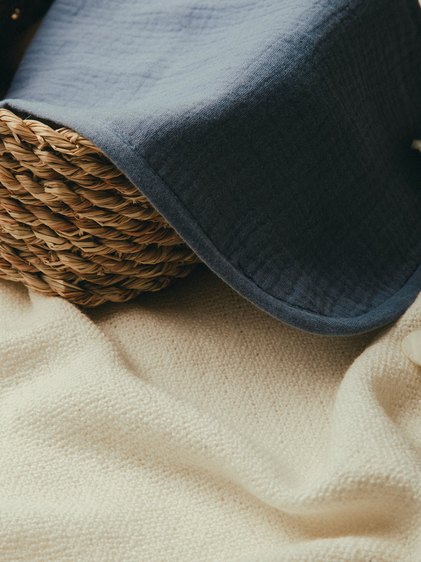 Dual Layer Burp Cloth Rock Blue - Soft, Absorbent, Perfect for Drool and Spit-Up Protection (Sold per Piece)