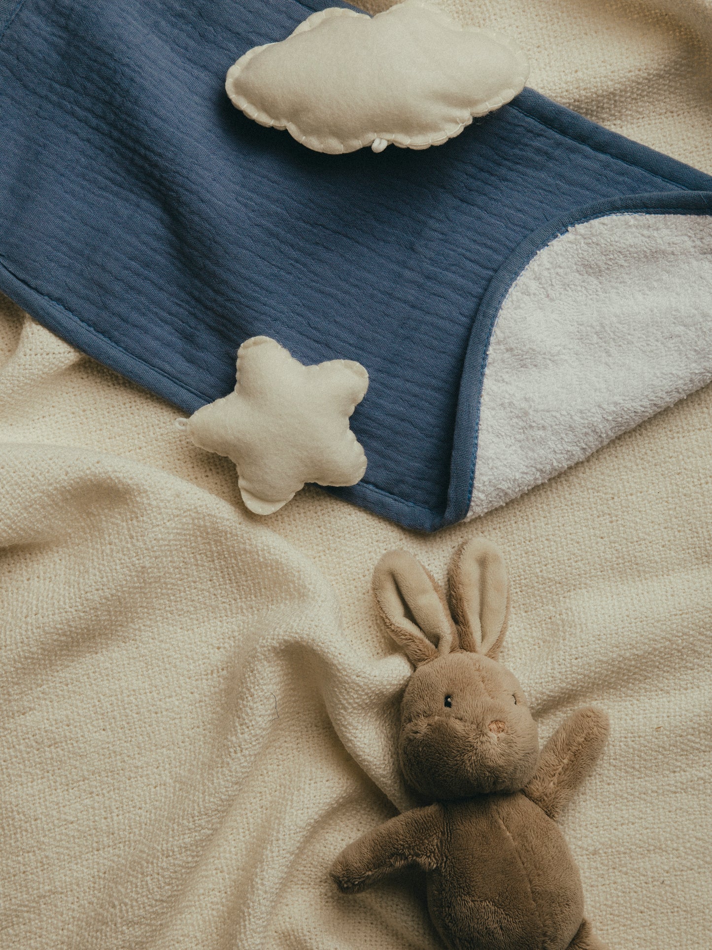 Dual Layer Burp Cloth Rock Blue - Soft, Absorbent, Perfect for Drool and Spit-Up Protection (Sold per Piece)