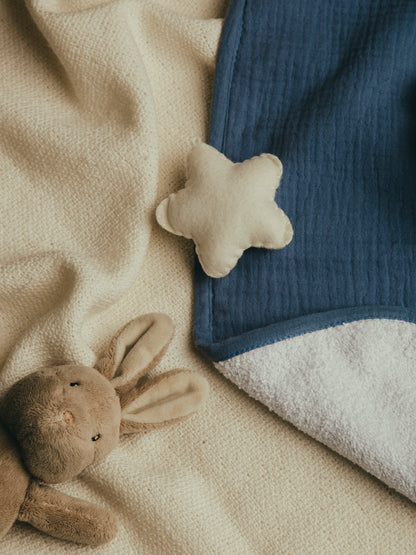 Dual Layer Burp Cloth Rock Blue - Soft, Absorbent, Perfect for Drool and Spit-Up Protection (Sold per Piece)