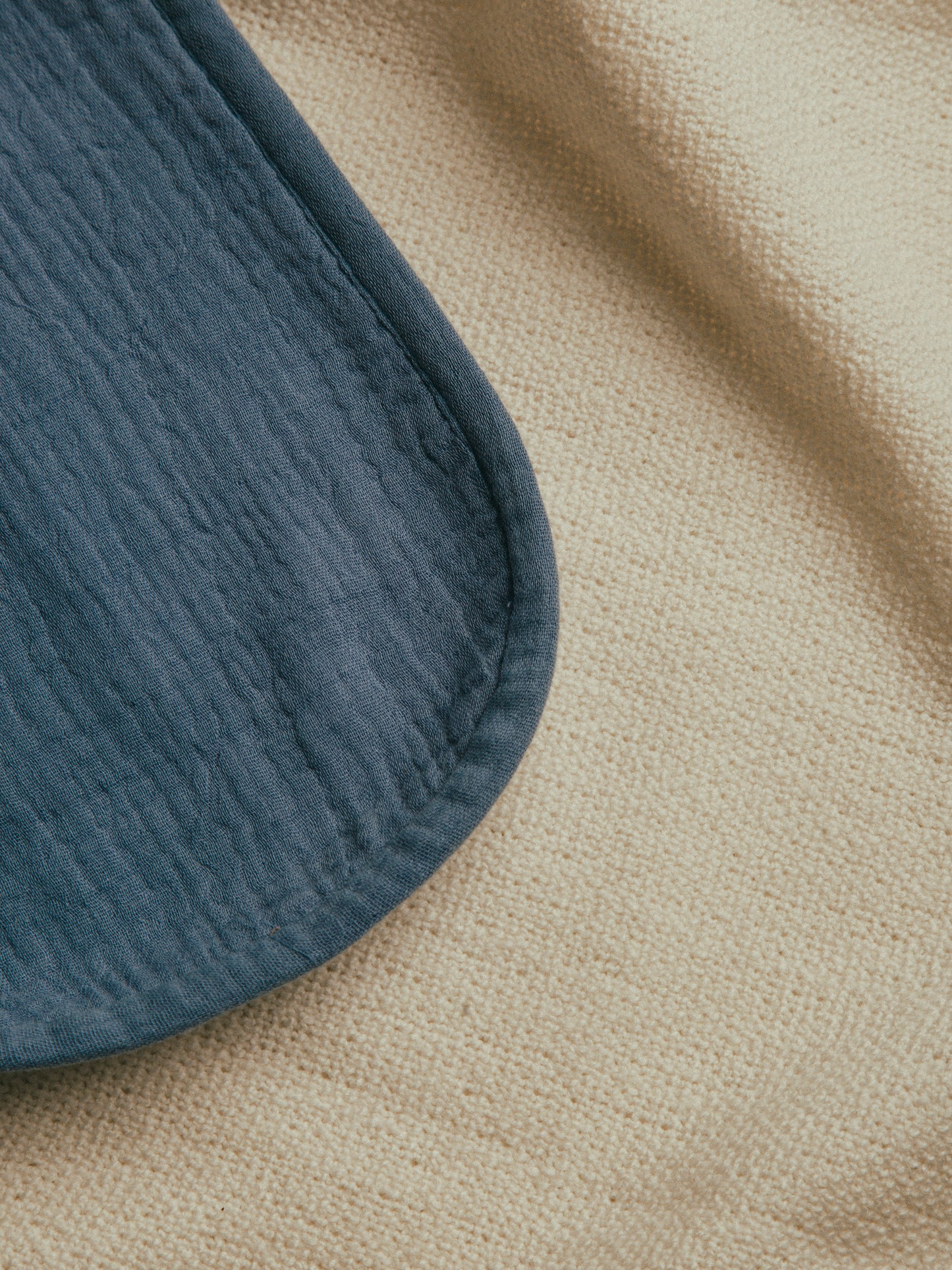 Dual Layer Burp Cloth Rock Blue - Soft, Absorbent, Perfect for Drool and Spit-Up Protection (Sold per Piece)