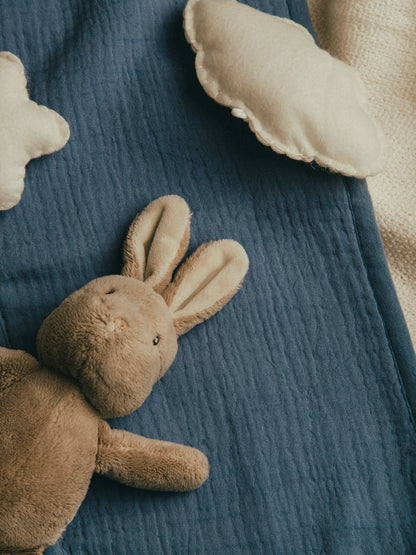 Dual Layer Burp Cloth Rock Blue - Soft, Absorbent, Perfect for Drool and Spit-Up Protection (Sold per Piece)