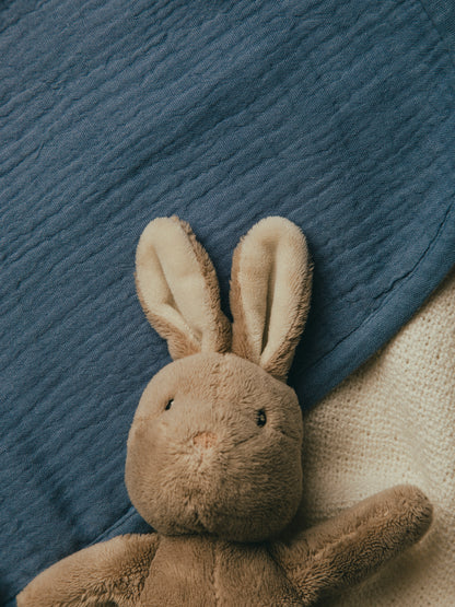 Dual Layer Burp Cloth Rock Blue - Soft, Absorbent, Perfect for Drool and Spit-Up Protection (Sold per Piece)