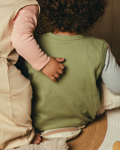 Bunny Sleep Suit with legs in Olive Green- Ages 1-2