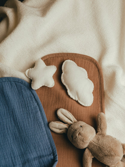 Dual Layer Burp Cloth Rock Blue - Soft, Absorbent, Perfect for Drool and Spit-Up Protection (Sold per Piece)