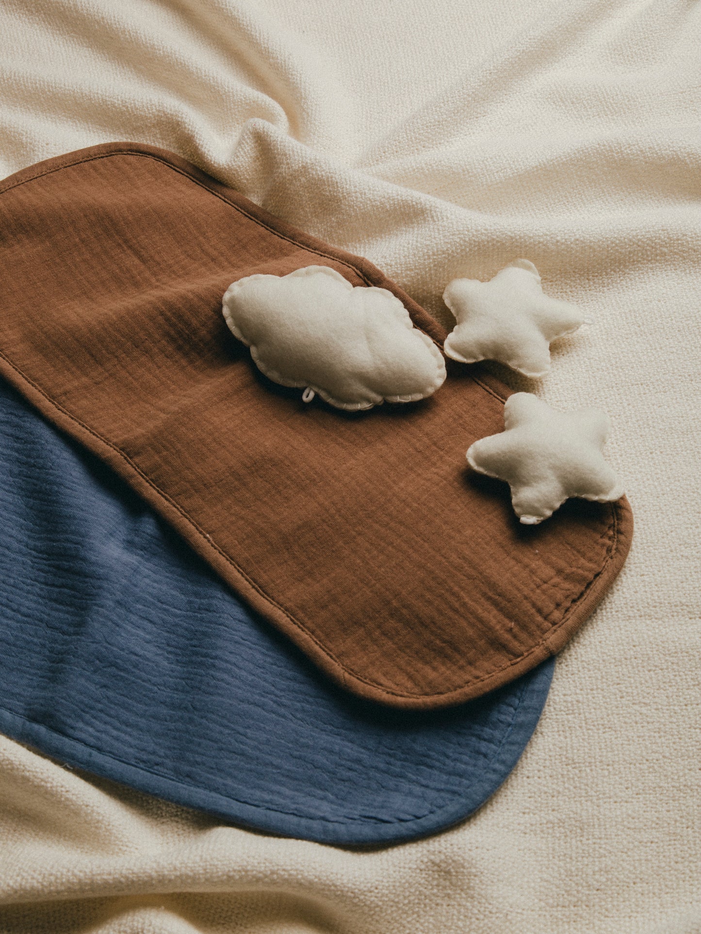 Dual Layer Burp Cloth Rock Blue - Soft, Absorbent, Perfect for Drool and Spit-Up Protection (Sold per Piece)