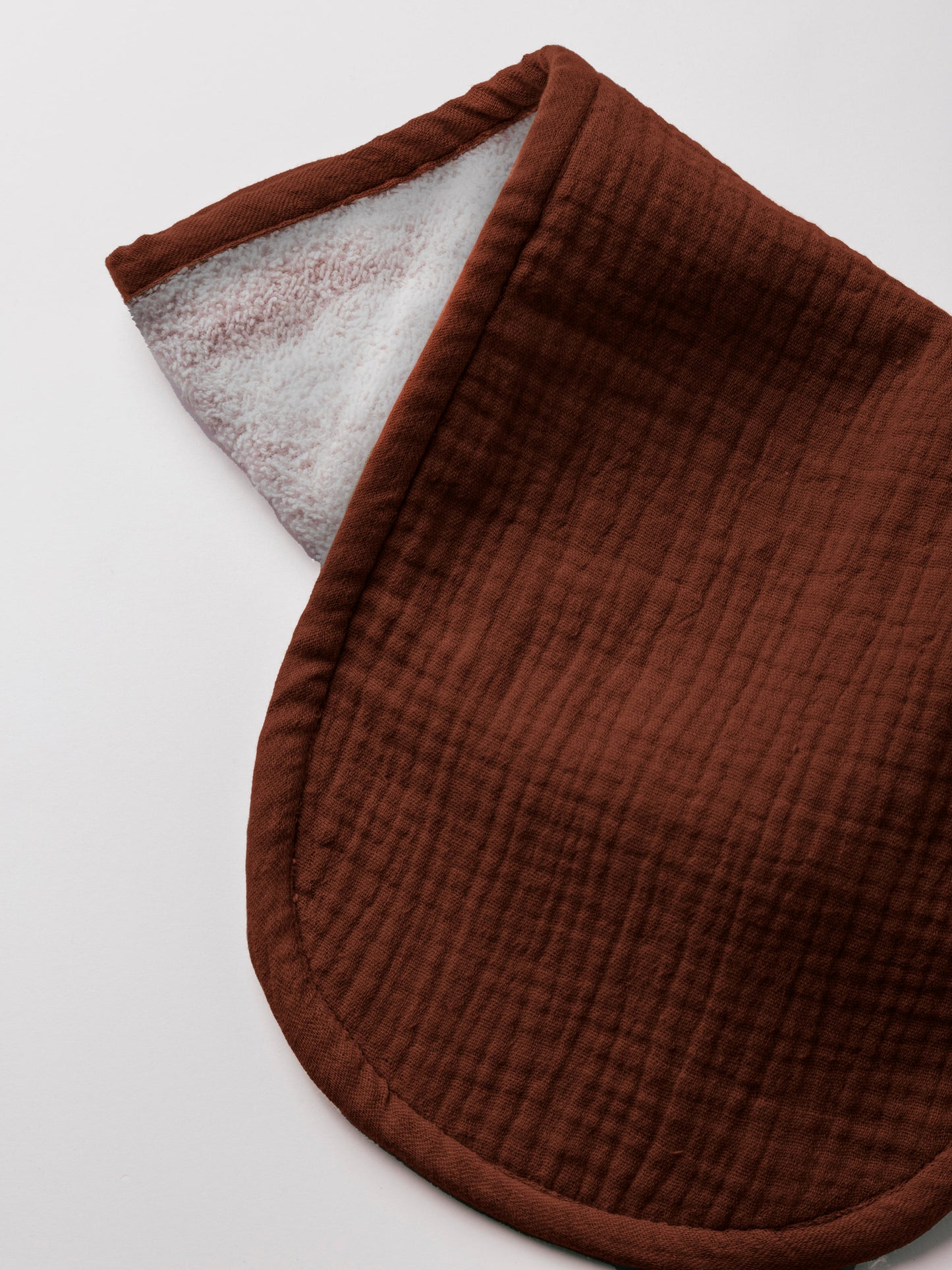 Dual Layer Burp Cloth Choco Brown - Soft, Absorbent, Perfect for Drool and Spit-Up Protection (Sold per Piece)