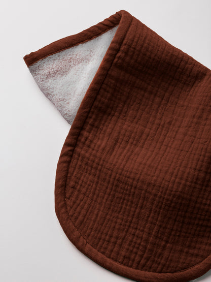 Dual Layer Burp Cloth Choco Brown - Soft, Absorbent, Perfect for Drool and Spit-Up Protection (Sold per Piece)