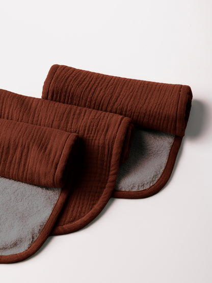 Dual Layer Burp Cloth Choco Brown - Soft, Absorbent, Perfect for Drool and Spit-Up Protection (Sold per Piece)