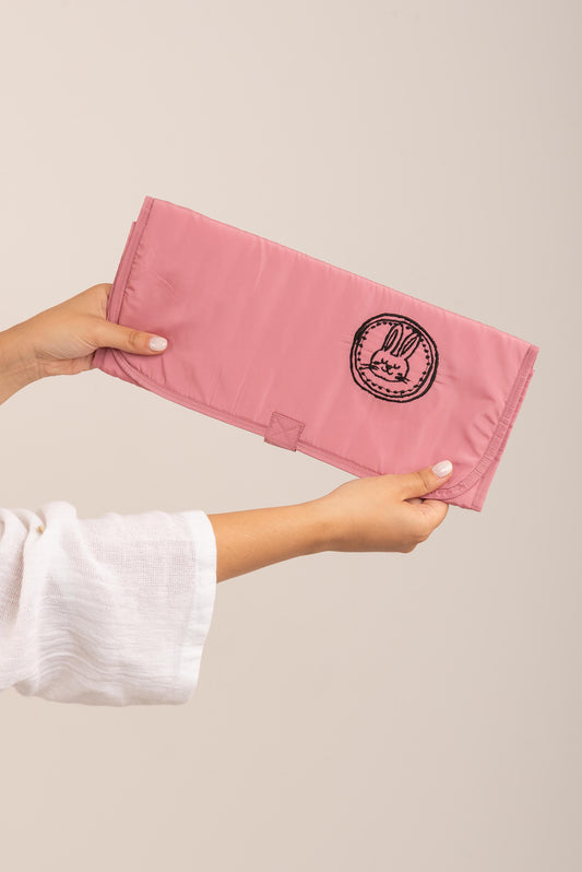 Bunny Changing Mat in Kashmir Pink